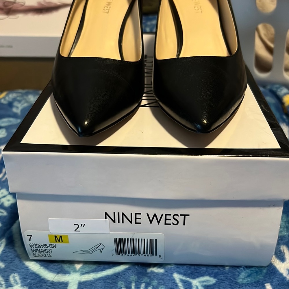 Nine West Black Leather Heels